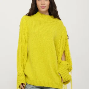 Pullover dettaglio manica giallo AM/PM