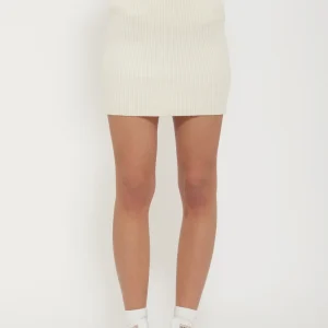 Gonna bianca mini a costine haveone