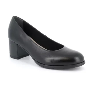 GRUNLAND DECOLLETE’ PELLE NERO TACCO LARGO MEDIO