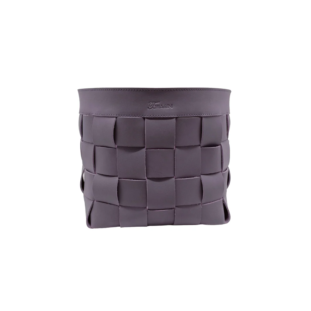 Cesto intrecciato in cuoio - TOMASSINI HOME - immagine 4