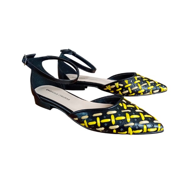 Ballerine in ecopelle nera con intreccio Spring Time - immagine 3