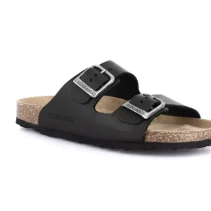 GRUNLAND CIABATTA DOPPIA FIBBIA NERO