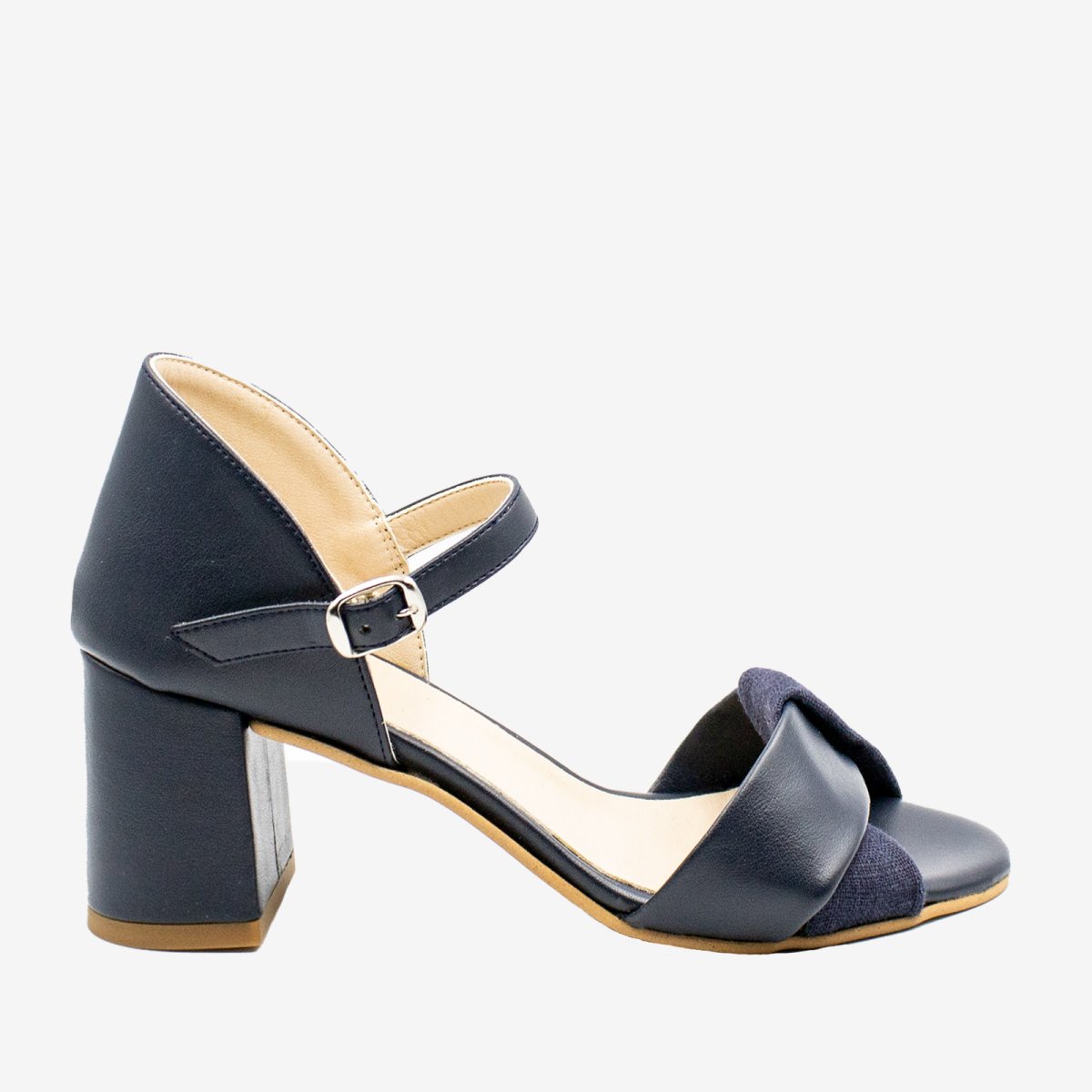 CHIARA sandalo con fascia incrocio – Appleskin e Ortica – Blu - immagine 4