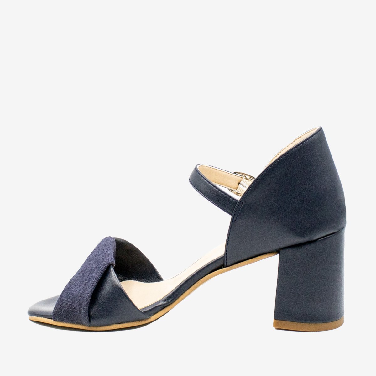 CHIARA sandalo con fascia incrocio – Appleskin e Ortica – Blu - immagine 5