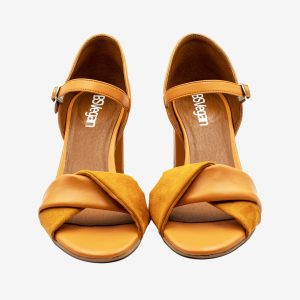 CHIARA sandalo con fascia incrocio – Mais e Pet riciclato – Arancio