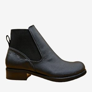 CLARA stivaletto chelsea pelle mela nera impermeabile – veganshoes