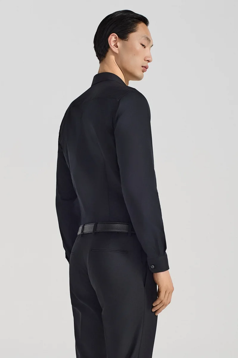 CAMICIA IN COTONE BASICA - BLACK - immagine 4