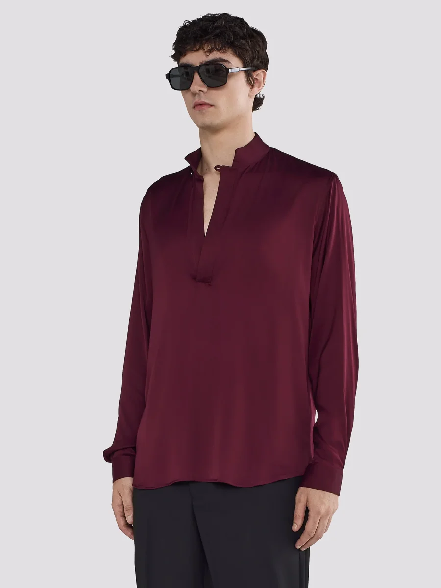 CAMICIA SATIN COLLO COREANO - immagine 4