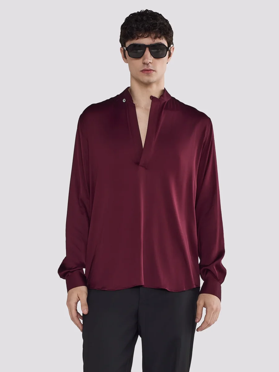 CAMICIA SATIN COLLO COREANO - immagine 3