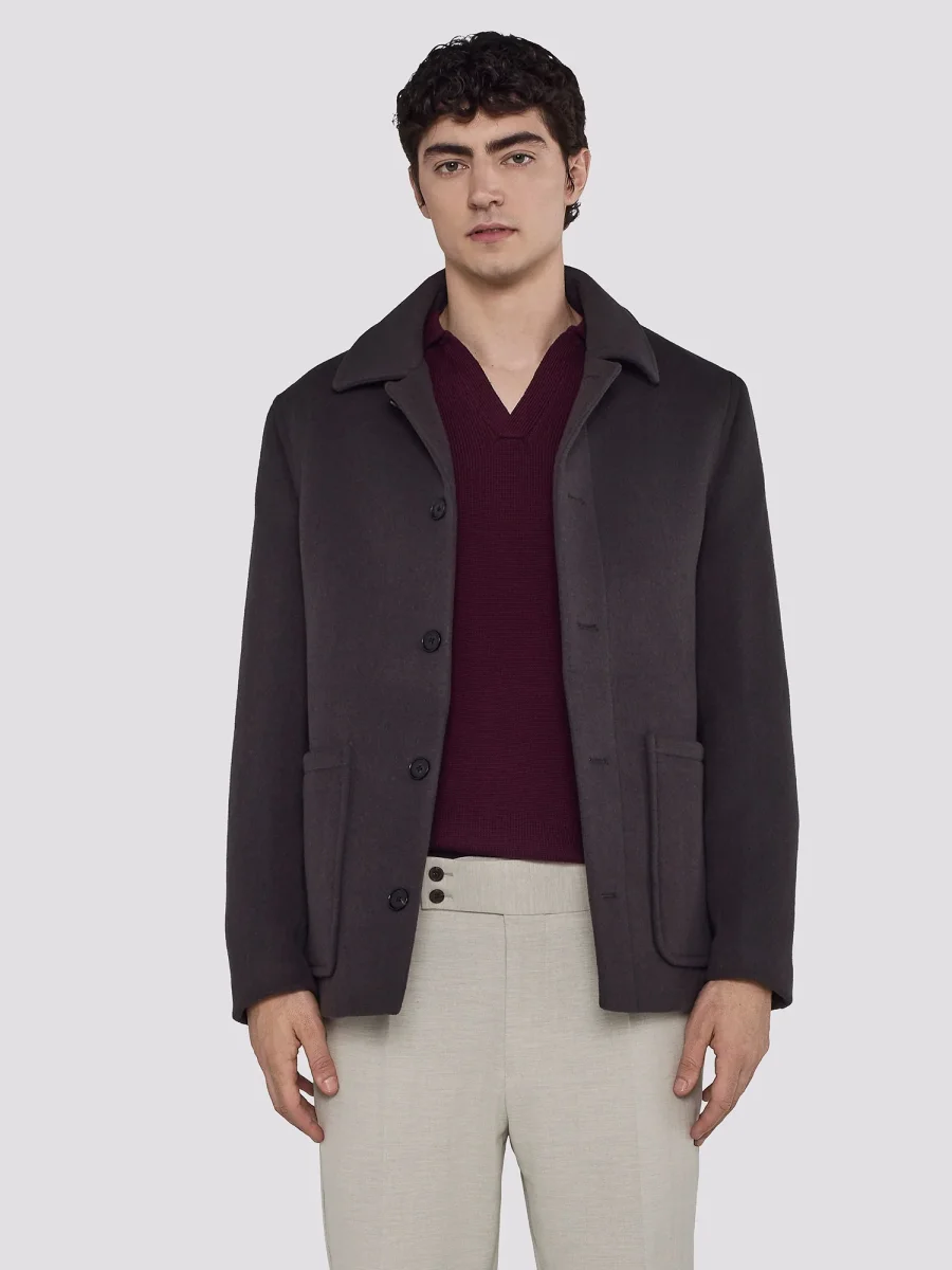 CAPPOTTO CORTO CON TASCHE A TOPPA - immagine 3