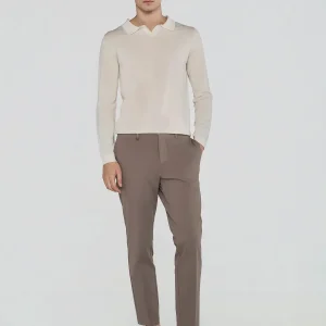 MAGLIA POLO IN MERINO E SETA