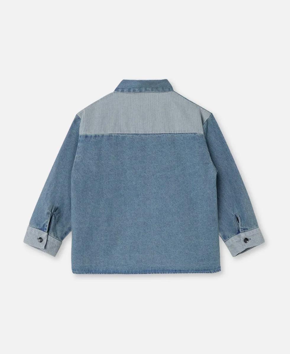 Camicia in jeans a contrasto - immagine 3