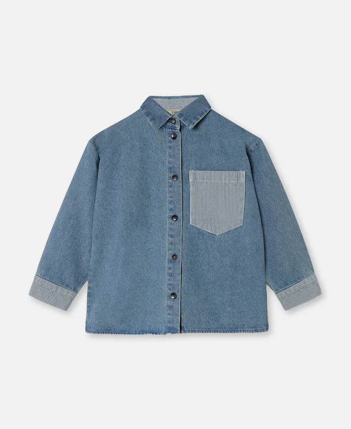 Camicia in jeans a contrasto