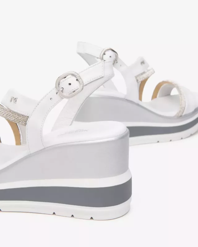 NEROGIARDINI SANDALO ZEPPA PELLE BIANCO - immagine 4