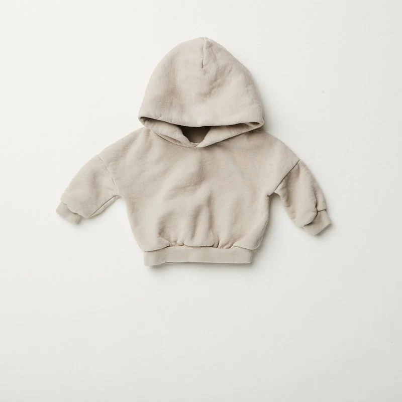 Felpa beige con cappuccio - immagine 3