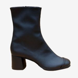ELODIE stivaletto – pelle cactus nero impermeabile – Veganshoes