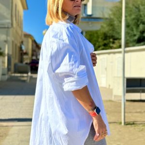 CAMICIA OVER IN COTONE ELASTICIZZATO