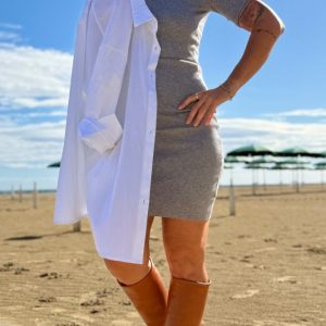 TUBINO IN VISCOSA ELASTICIZZATA COLLO LUPETTO