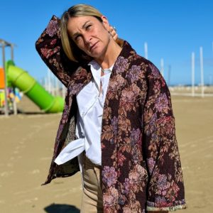 BLAZER FANTASIA FLOREALE TAGLIO AMPIO