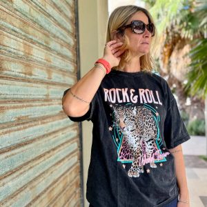 TSHIRT AMPIA VINTAGE CON STAMPA TIGRE