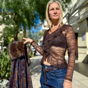 CAMICIA IN PIZZO CON VOLANT