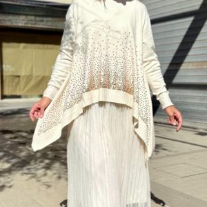 ABITO TAGLIO OVER DUE PEZZI MAGLIA E ABITO VOILE