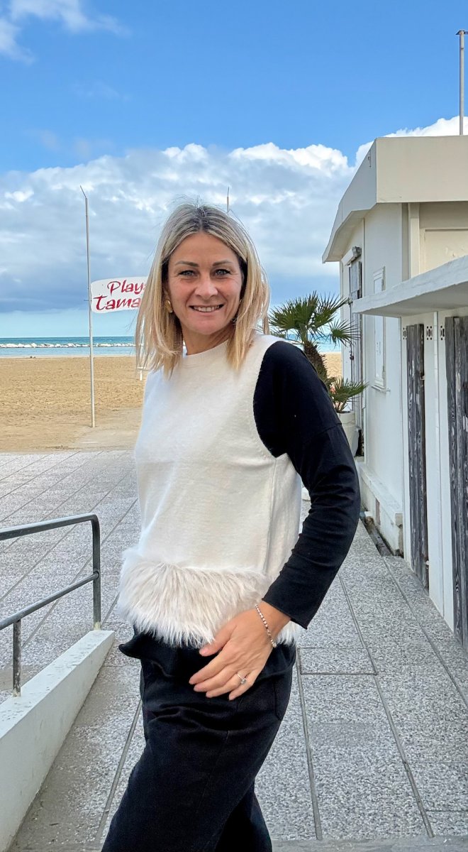 GILET GIROCOLLO CON ECO-PELLICCIA - immagine 7