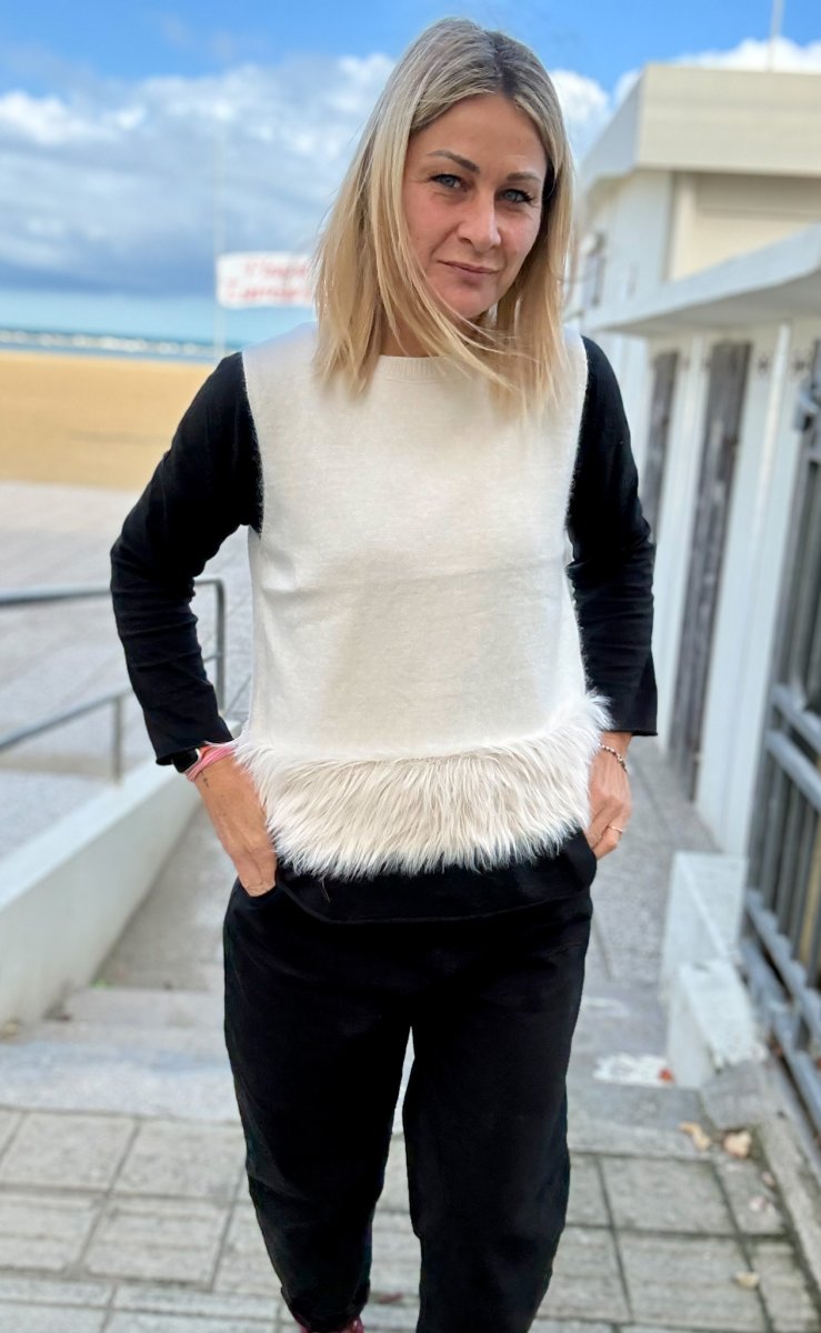 GILET GIROCOLLO CON ECO-PELLICCIA - immagine 5