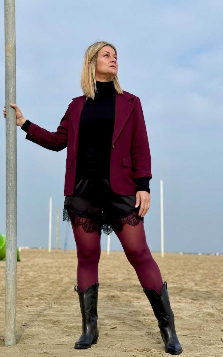 SHORTS DI RASO CON PIZZO STILE LINGERIE - immagine 2