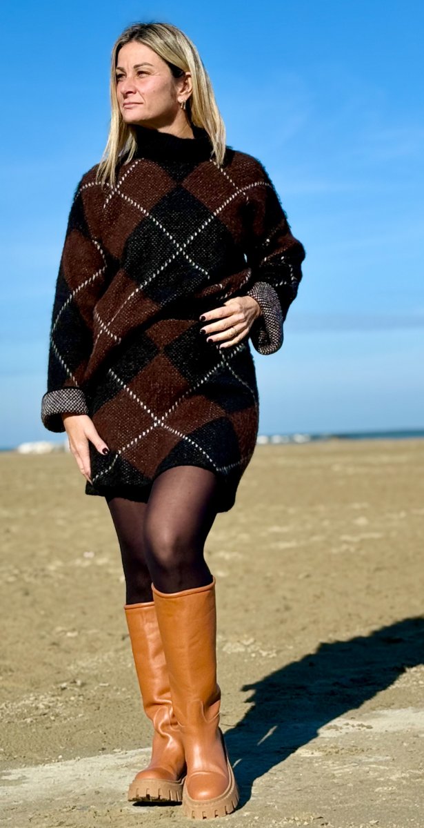 COMPLETO DI LANA FANTASIA A ROMBI - immagine 2