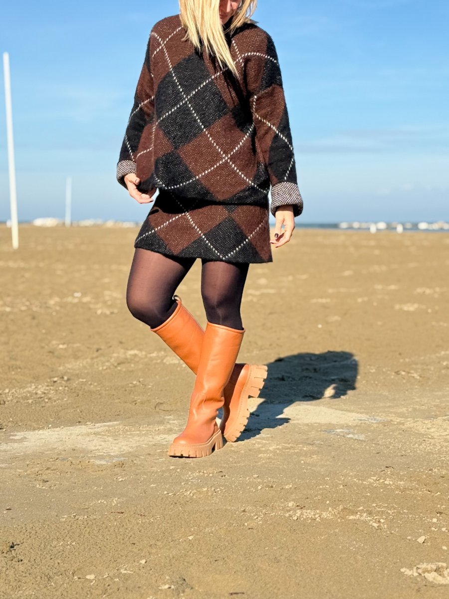 COMPLETO DI LANA FANTASIA A ROMBI - immagine 6