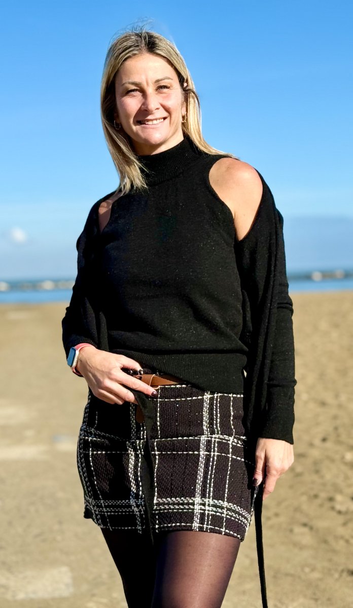 MINIGONNA IN CALDO TESSUTO CON CERNIERA - immagine 4