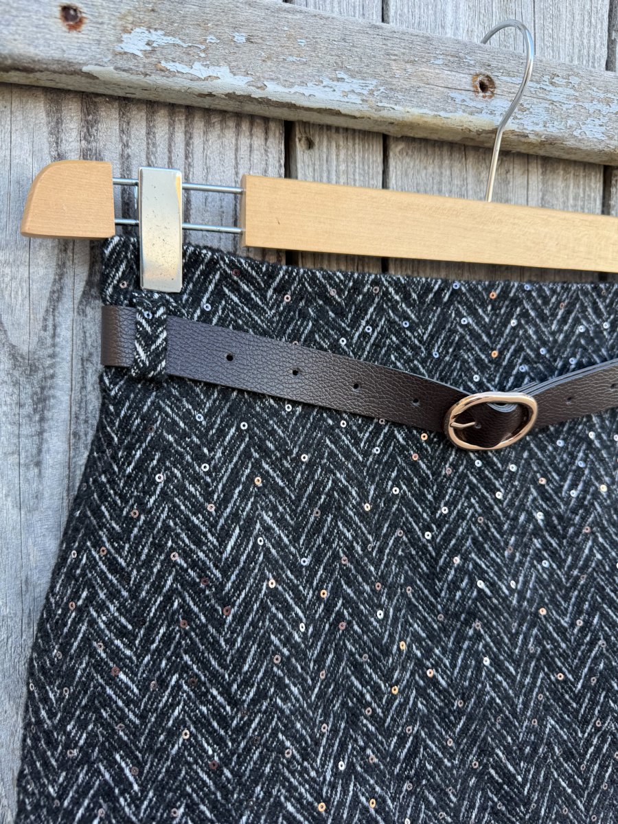 MINIGONNA IN CALDO TESSUTO CON CERNIERA - immagine 7