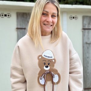 FELPA CORTA PESANTE STAMPA TEDDY