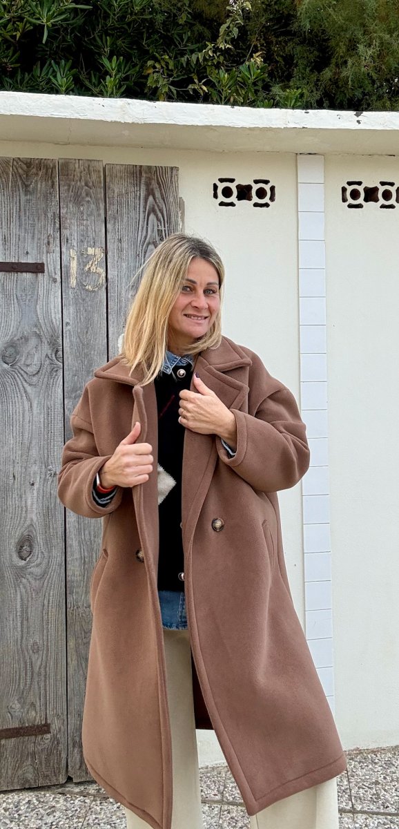 MAXI CAPPOTTO PESANTE EFFETTO NEOPRENE - immagine 4