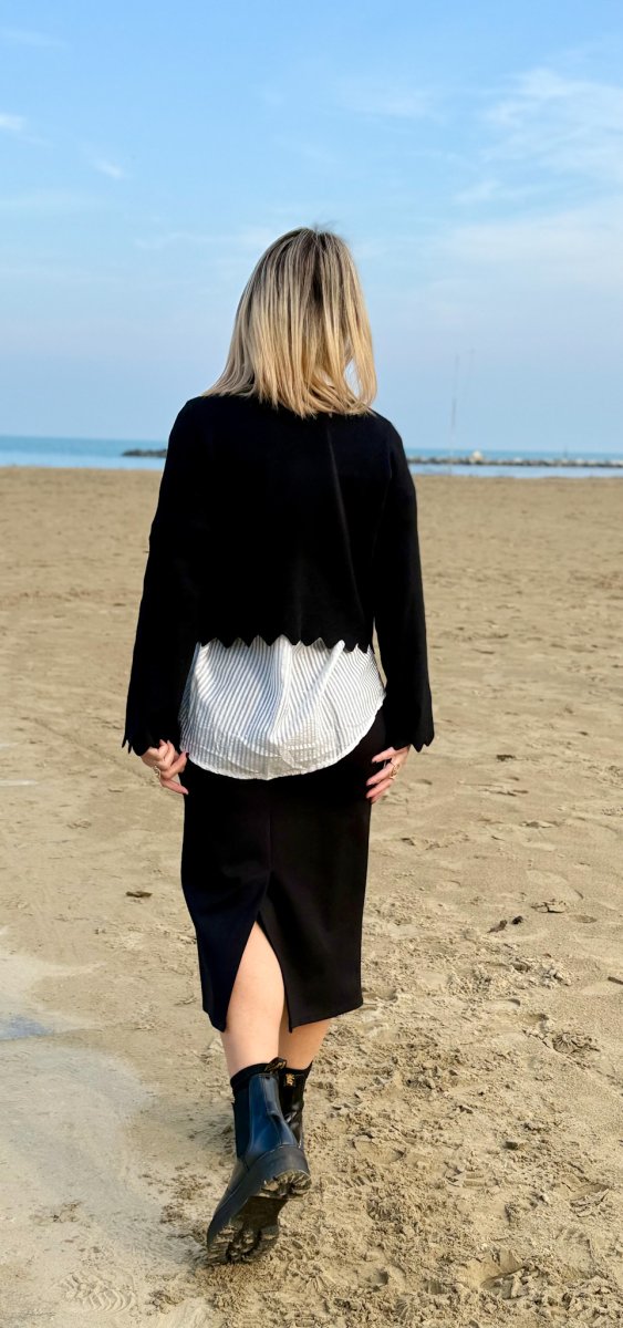 MAGLIONCINO COLLO VULCANO CON MOTIVO SMERLATO - immagine 9