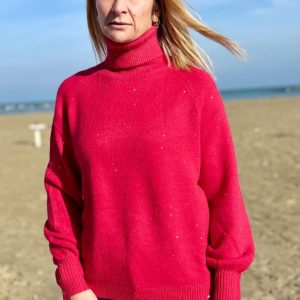 MAGLIONCINO COLLO ALTO CON MICRO PAILETTES