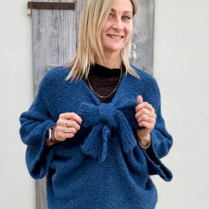 MAGLIONE MISTO LANA CON FIOCCO CENTRALE
