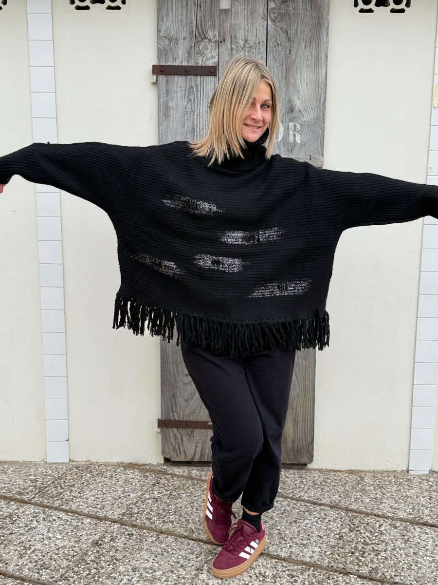 MAGLIONE OVER MISTO LANA CON FRANGE - immagine 4