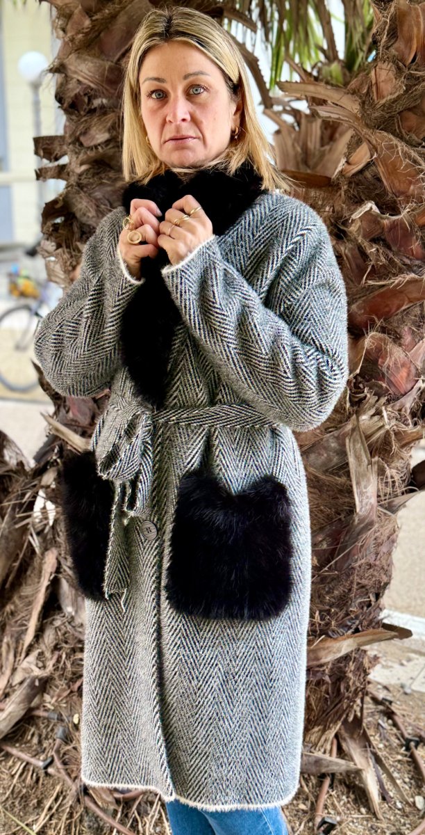 CAPPOTTINO SFODERATO SPINATO ECO PELLICCIA - immagine 5