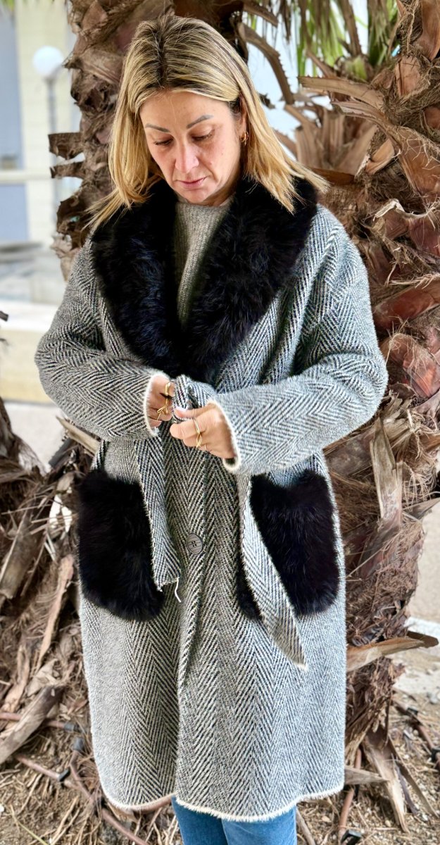 CAPPOTTINO SFODERATO SPINATO ECO PELLICCIA - immagine 4