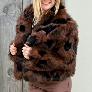 PELLICCIA ECO BICOLOR CON COLLETTO