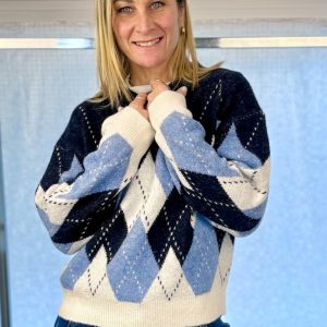 MAGLIONE CON ROMBI STILIZZATI