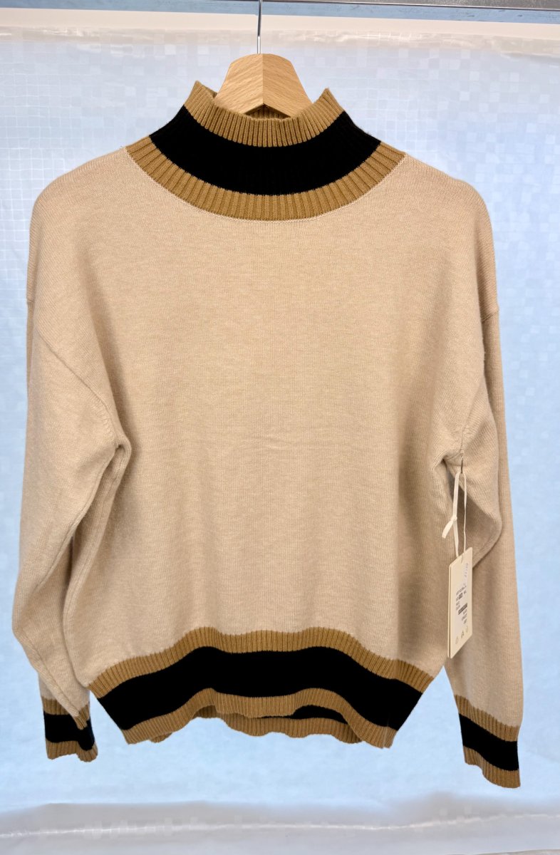 MAGLIONCINO COLLO LUPETTO BORDI A CONTRASTO - immagine 5