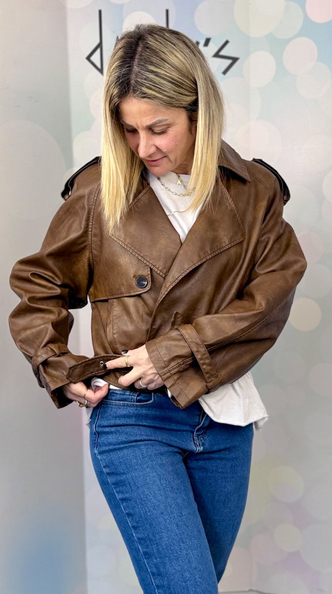 GIACCA ECOPELLE STILE BIKER TAGLIO COMODO - immagine 6