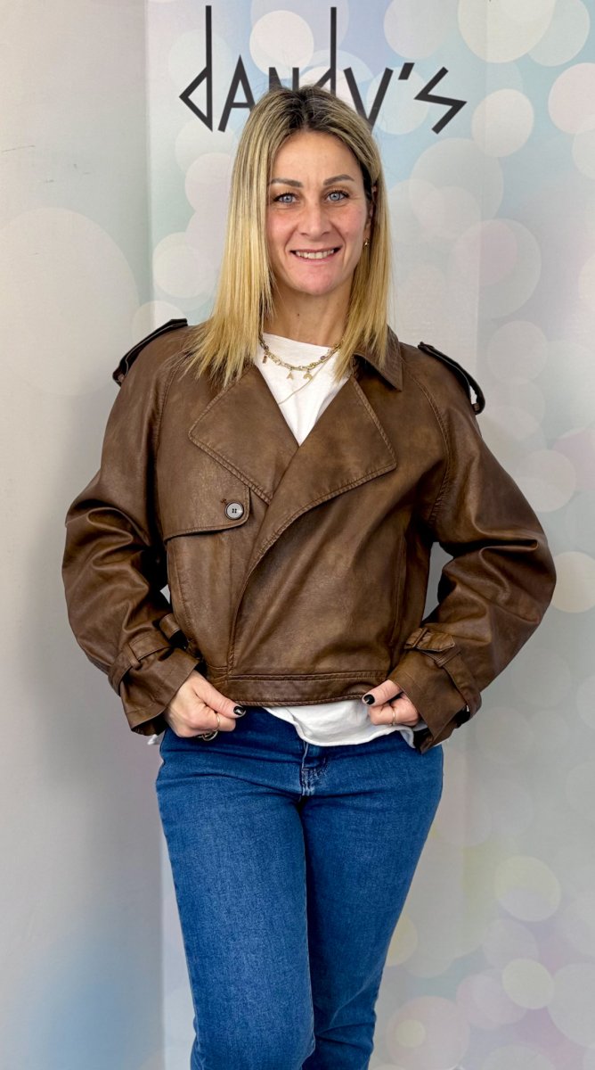 GIACCA ECOPELLE STILE BIKER TAGLIO COMODO - immagine 2