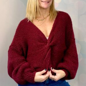 MAGLIONCINO DI LANA CON APERTURA FRONTALE