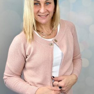 CARDIGAN LAMINATO CON CHIUSURA GIOIELLO