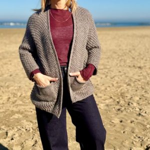 CARDIGAN APERTO CON TASCHE FRONTALI