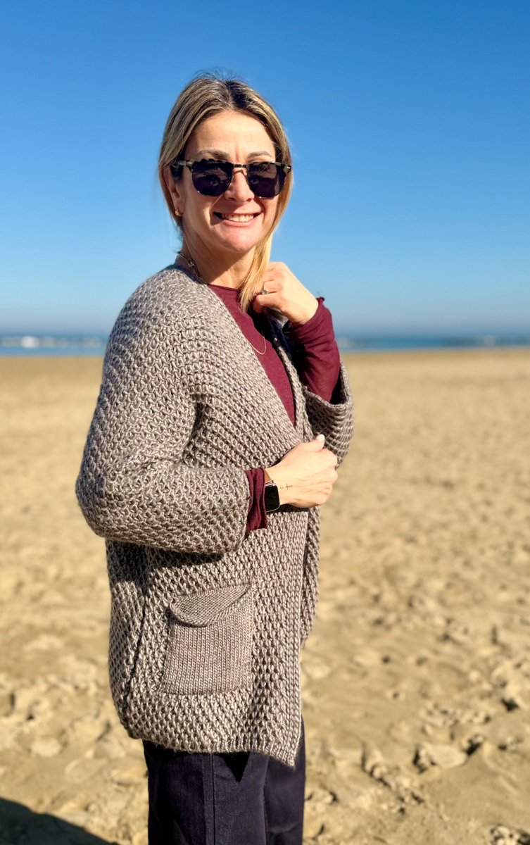 CARDIGAN APERTO CON TASCHE FRONTALI - immagine 3